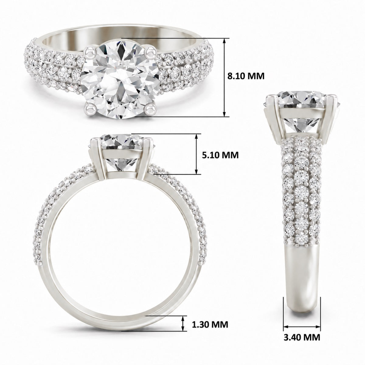 Eligia Accented Round Lab Grown Diamond Ring