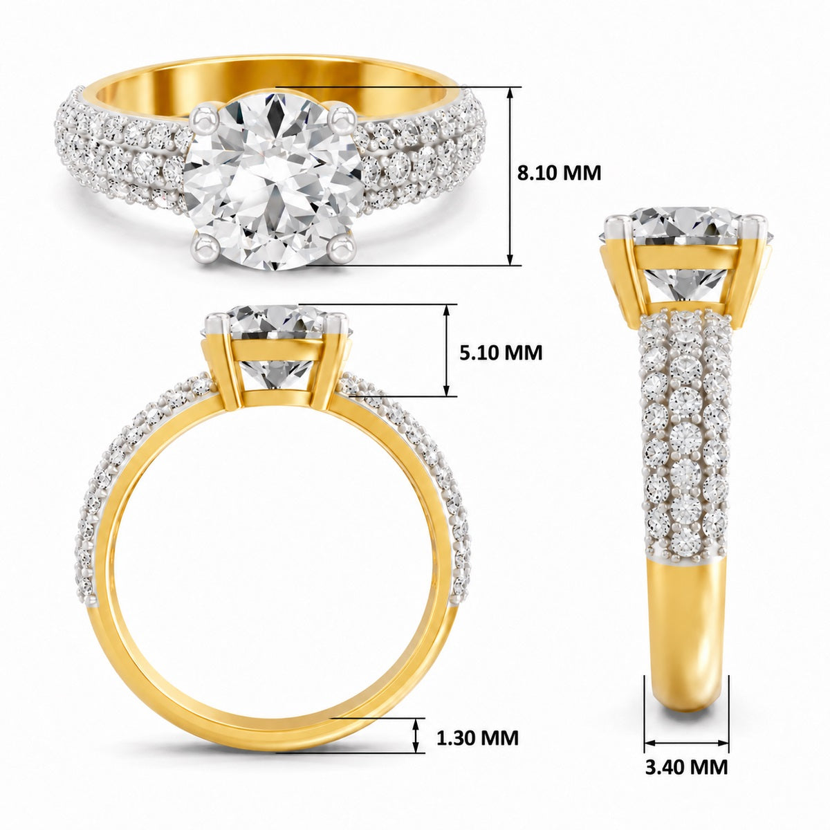 Eligia Accented Round Lab Grown Diamond Ring