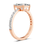 Lorenza Scalloped Emerald Lab Grown Diamond Ring