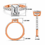 Lorenza Scalloped Emerald Lab Grown Diamond Ring