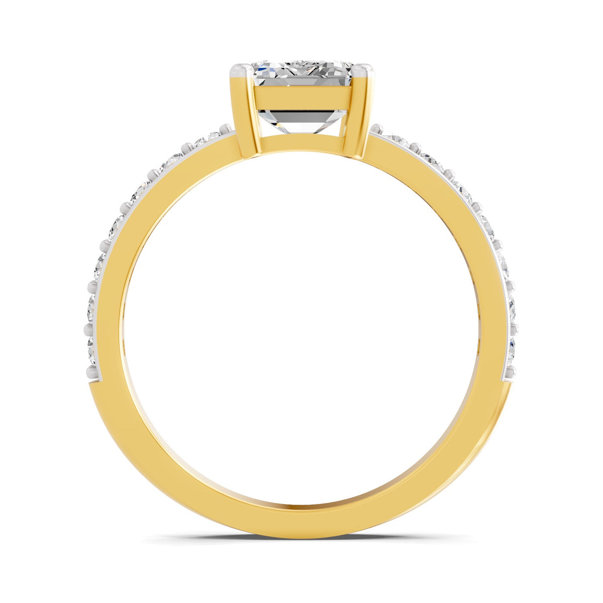 Lorenza Scalloped Emerald Lab Grown Diamond Ring