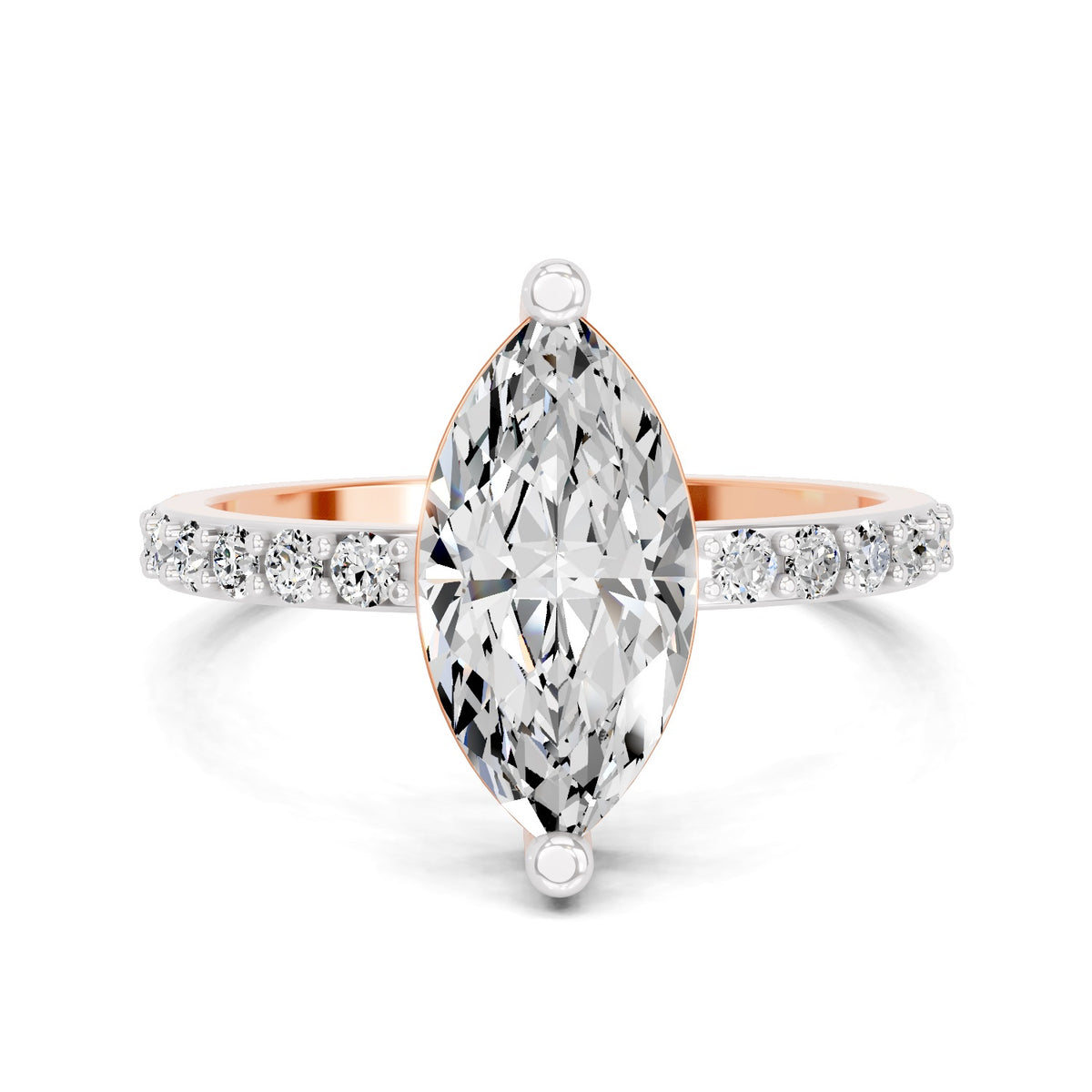 Ombretta Scalloped Marquise Lab Grown Diamond Ring