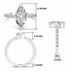 Ombretta Scalloped Marquise Lab Grown Diamond Ring