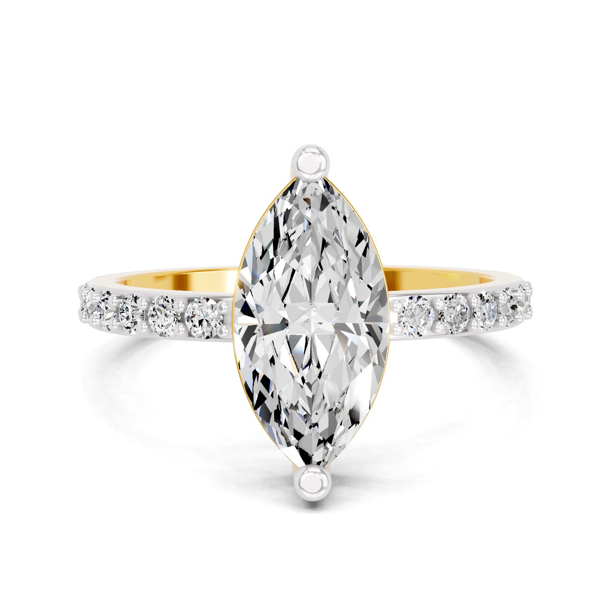 Ombretta Scalloped Marquise Lab Grown Diamond Ring