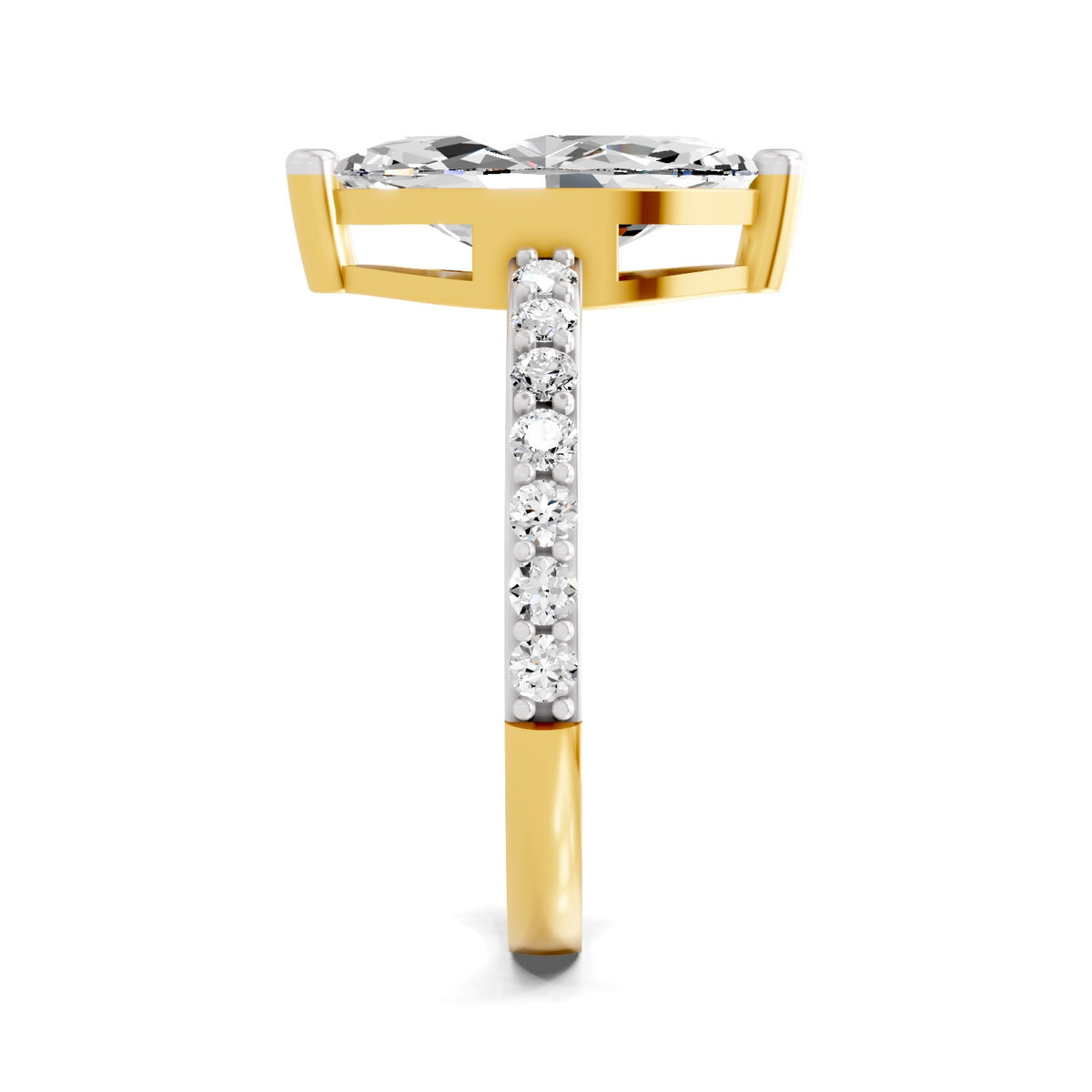 Ombretta Scalloped Marquise Lab Grown Diamond Ring