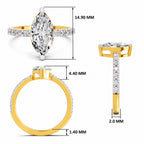Ombretta Scalloped Marquise Lab Grown Diamond Ring