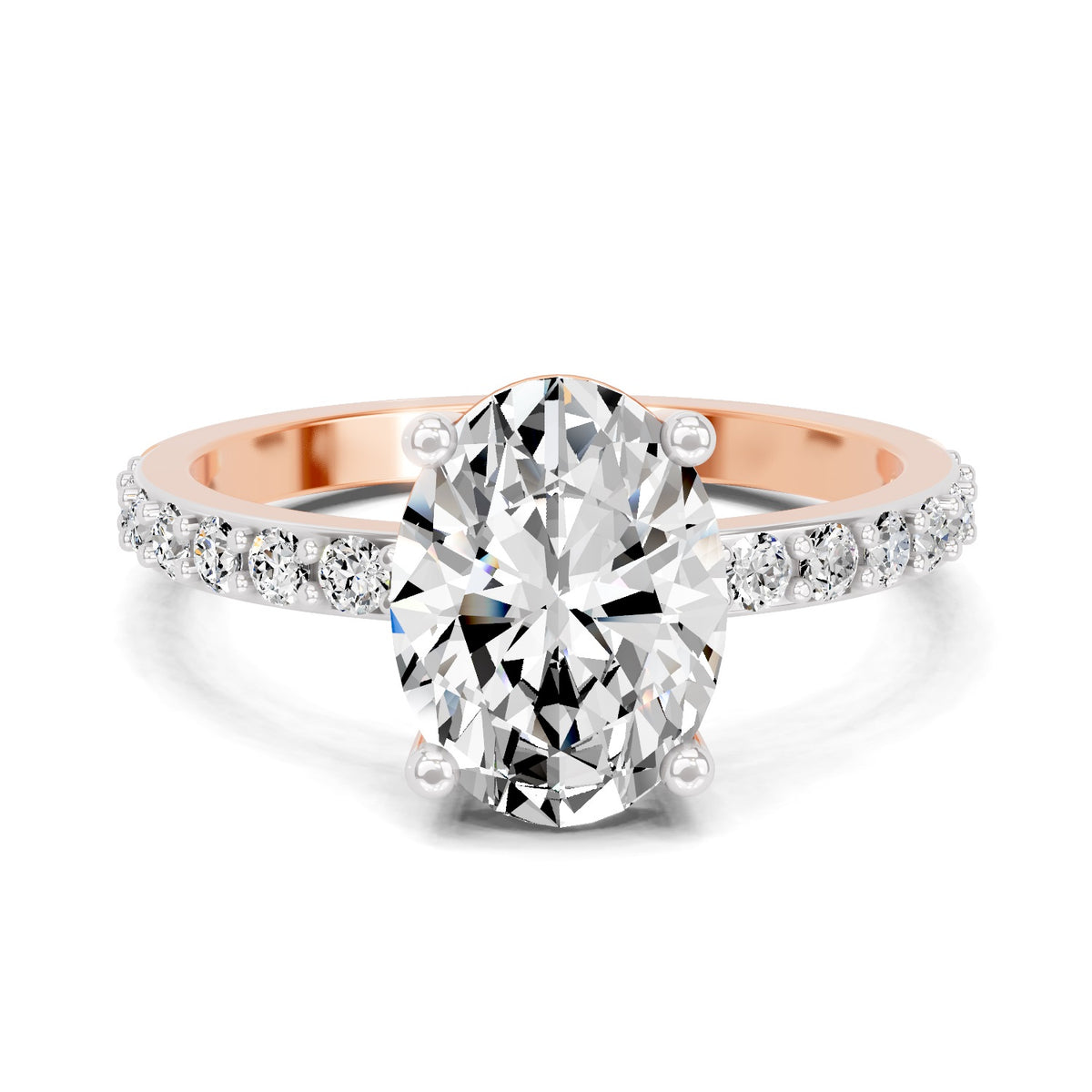 Lauretta Scalloped Oval Lab Grown Diamond Ring