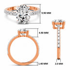 Lauretta Scalloped Oval Lab Grown Diamond Ring
