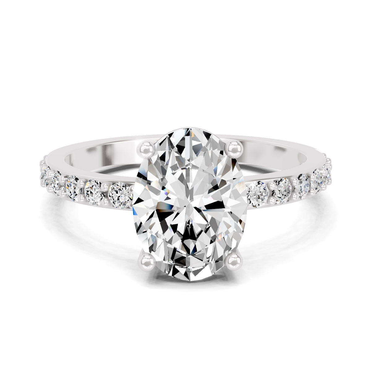 Lauretta Scalloped Oval Lab Grown Diamond Ring