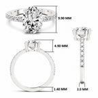Lauretta Scalloped Oval Lab Grown Diamond Ring