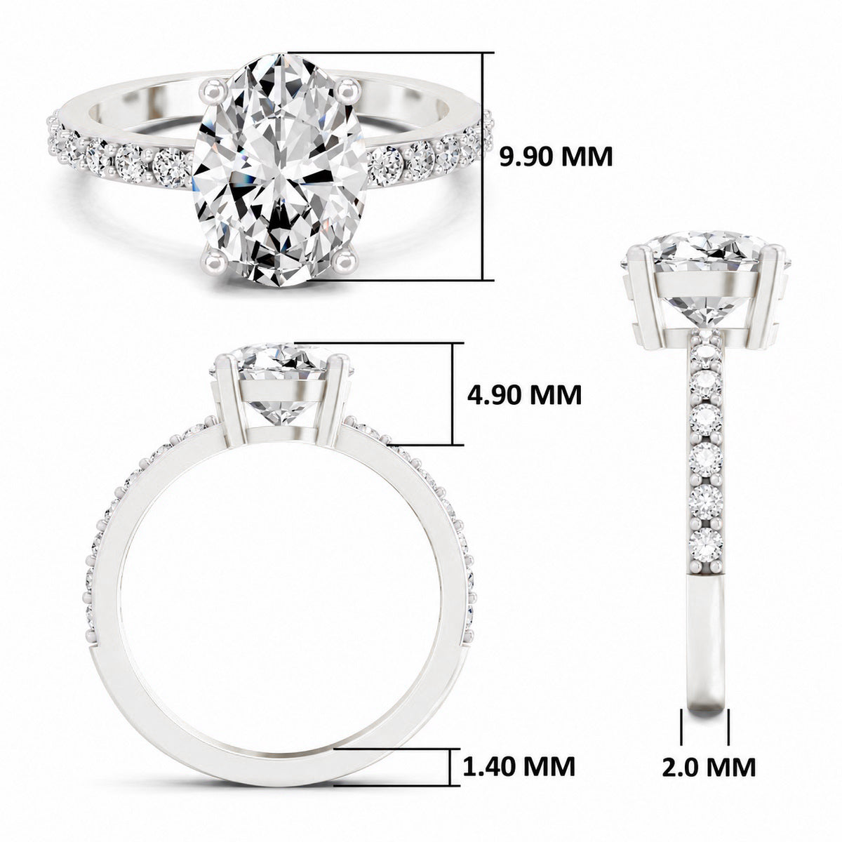 Lauretta Scalloped Oval Lab Grown Diamond Ring