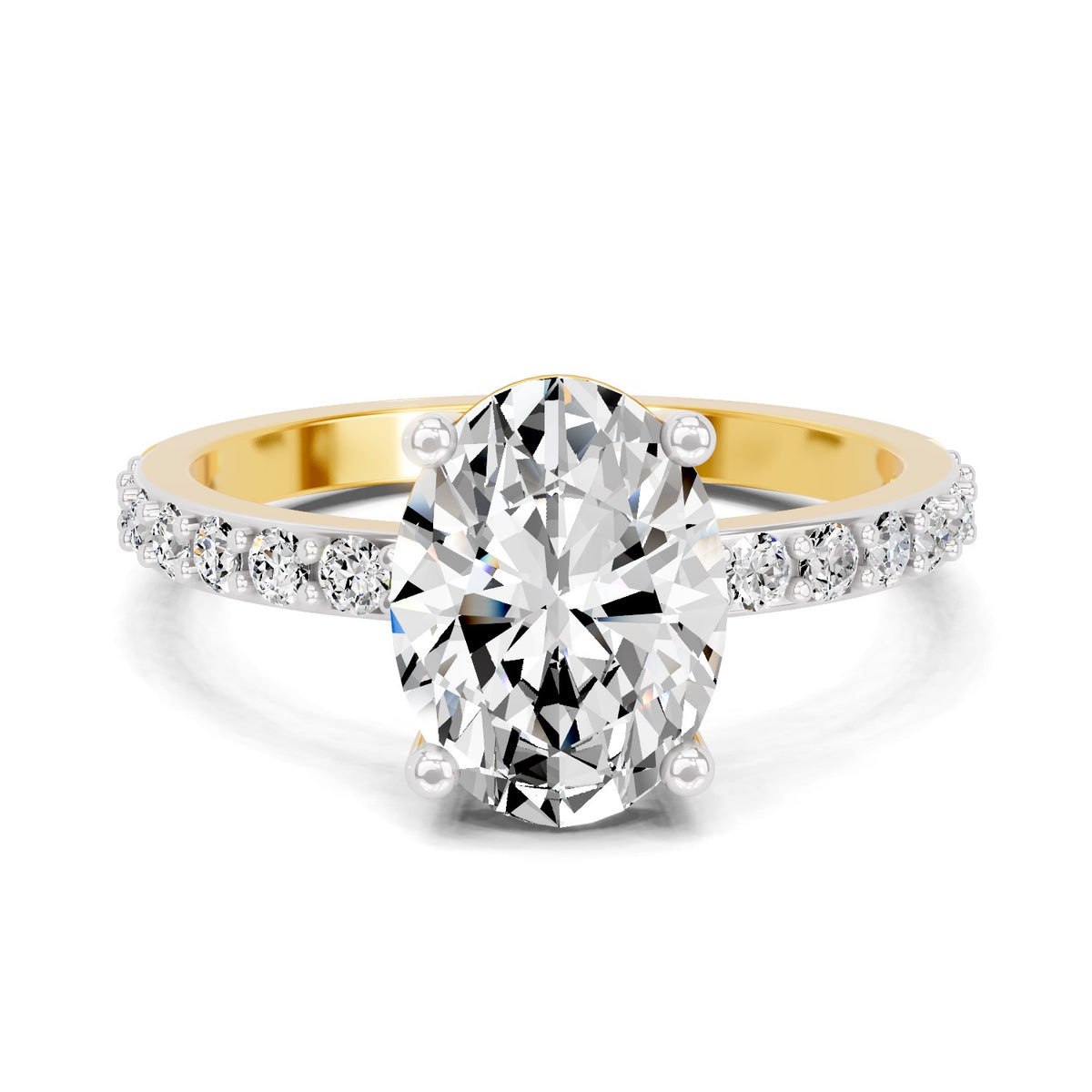 Lauretta Scalloped Oval Lab Grown Diamond Ring