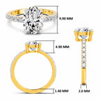 Lauretta Scalloped Oval Lab Grown Diamond Ring