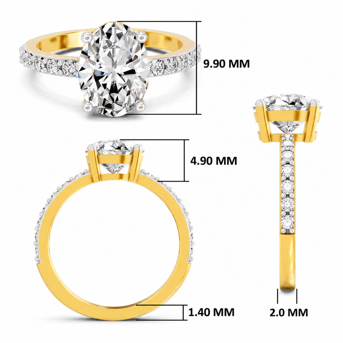 Lauretta Scalloped Oval Lab Grown Diamond Ring