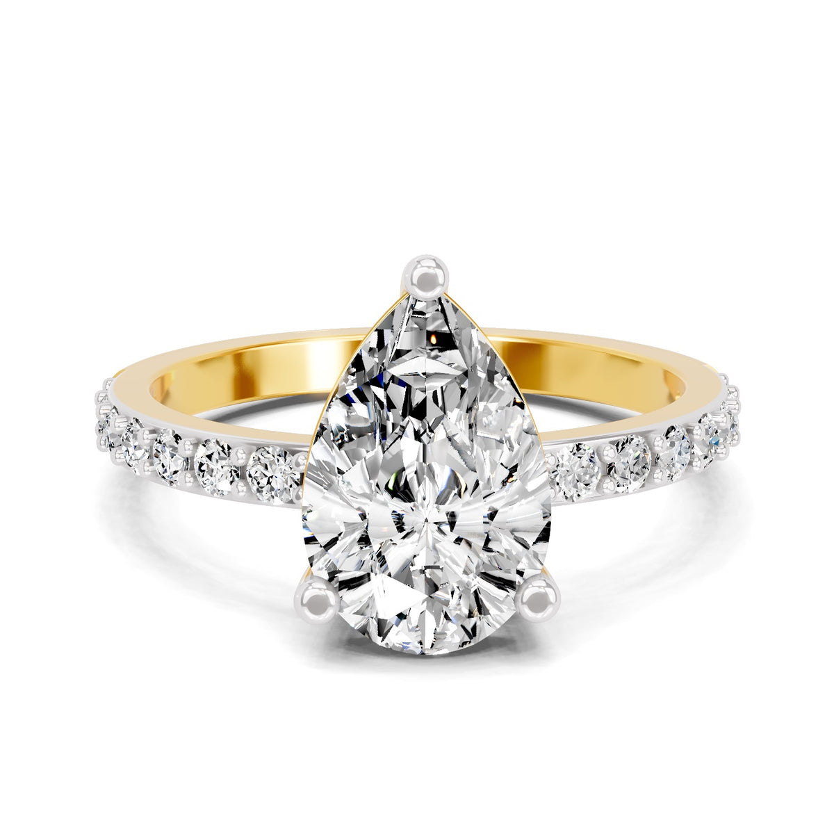 Marinetta Scalloped Pear Lab Grown Diamond Ring