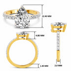 Marinetta Scalloped Pear Lab Grown Diamond Ring