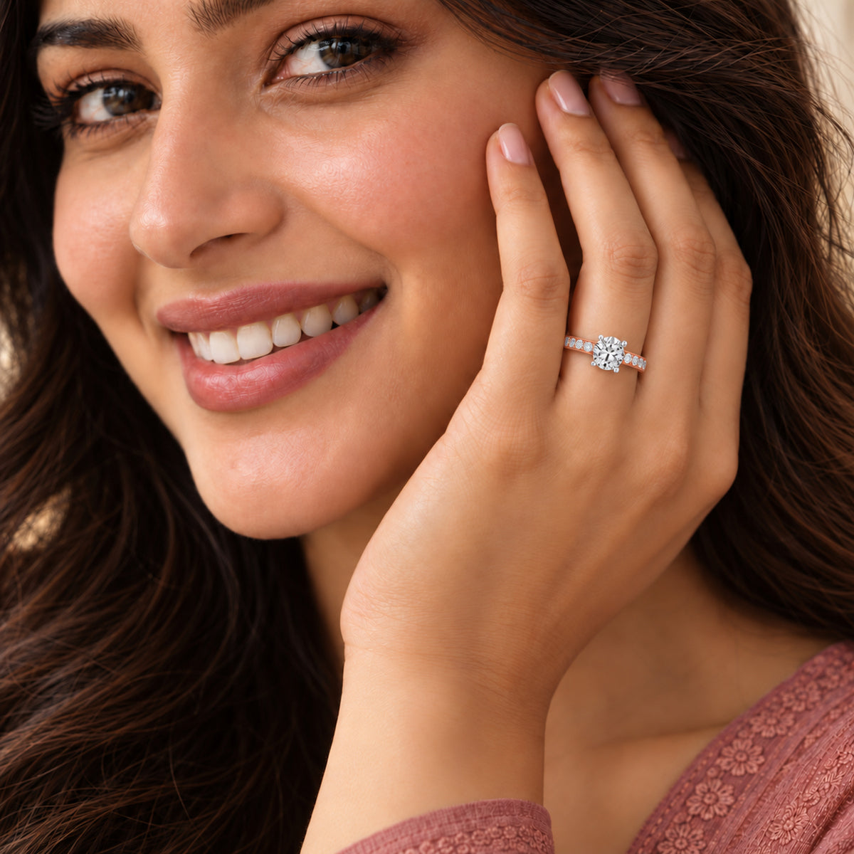 Idalia Scalloped Round Lab Grown Diamond Ring