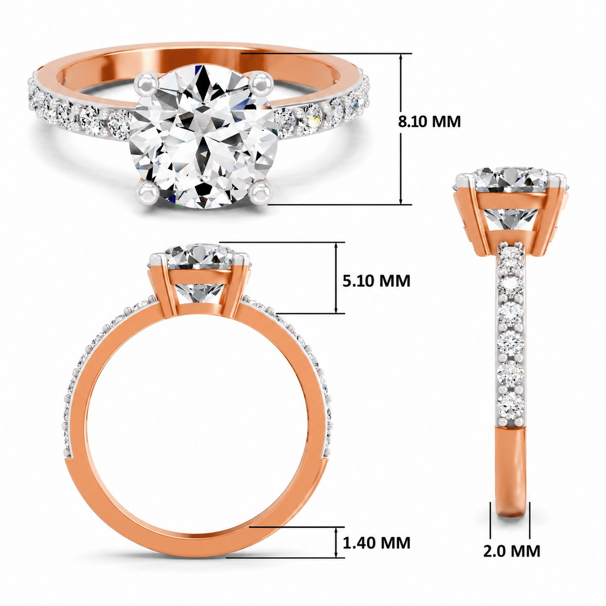 Idalia Scalloped Round Lab Grown Diamond Ring