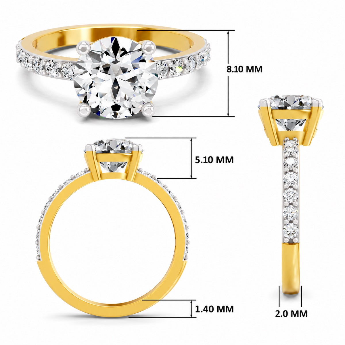 Idalia Scalloped Round Lab Grown Diamond Ring