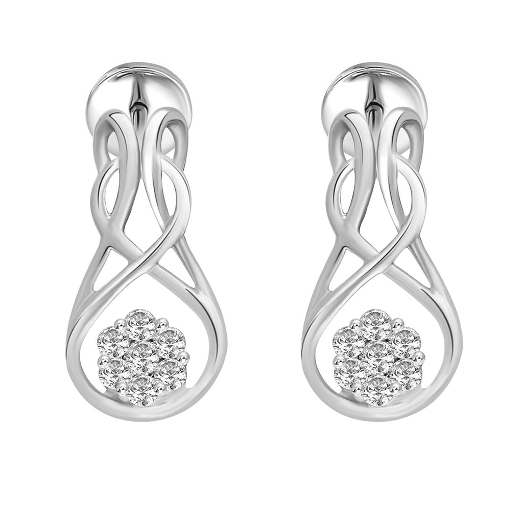 0.14 Ct Triani Cluster Fancy Earrings14Kt - White Gold