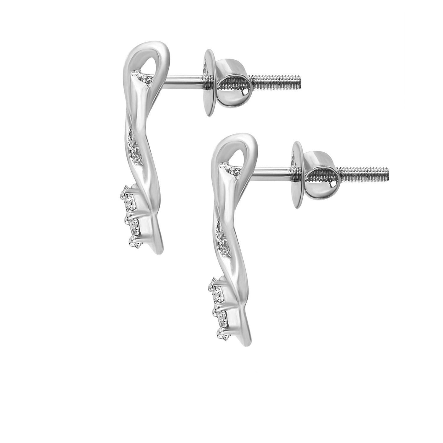 0.14 Ct Triani Cluster Fancy Earrings14Kt - White Gold