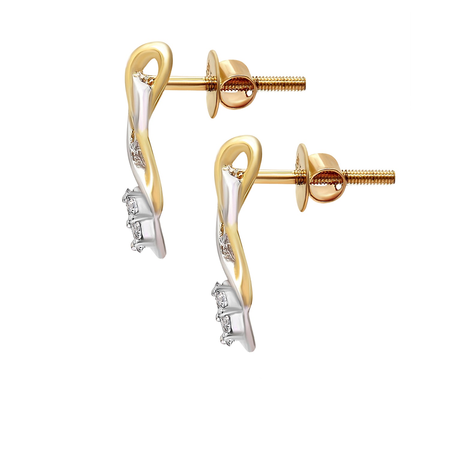 0.14 Ct Triani Cluster Fancy Earrings14Kt