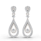 0.21 Carat Dangle Diamond Earrings 14K - White Gold