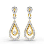 0.21 Carat Dangle Diamond Earrings 14K