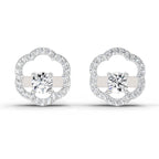 0.94 Carat Halo Diamond Stud Earrings 14K - White Gold