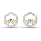 0.94 Carat Halo Diamond Stud Earrings 14K