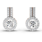 0.88 Carat Solitaire Diamond Stud Earrings 14K - Rose Gold