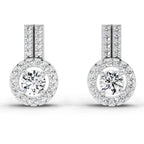 0.88 Carat Solitaire Diamond Stud Earrings 14K - White Gold