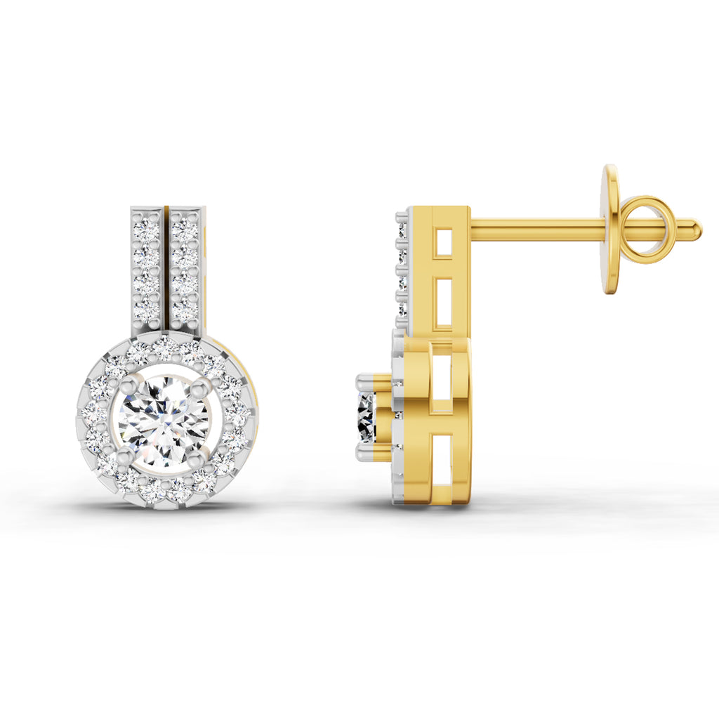 0.88 Carat Solitaire Diamond Stud Earrings 14K