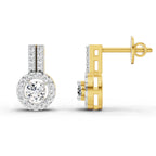 0.88 Carat Solitaire Diamond Stud Earrings 14K
