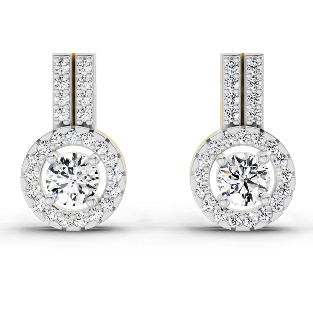 0.88 Carat Solitaire Diamond Stud Earrings 14K