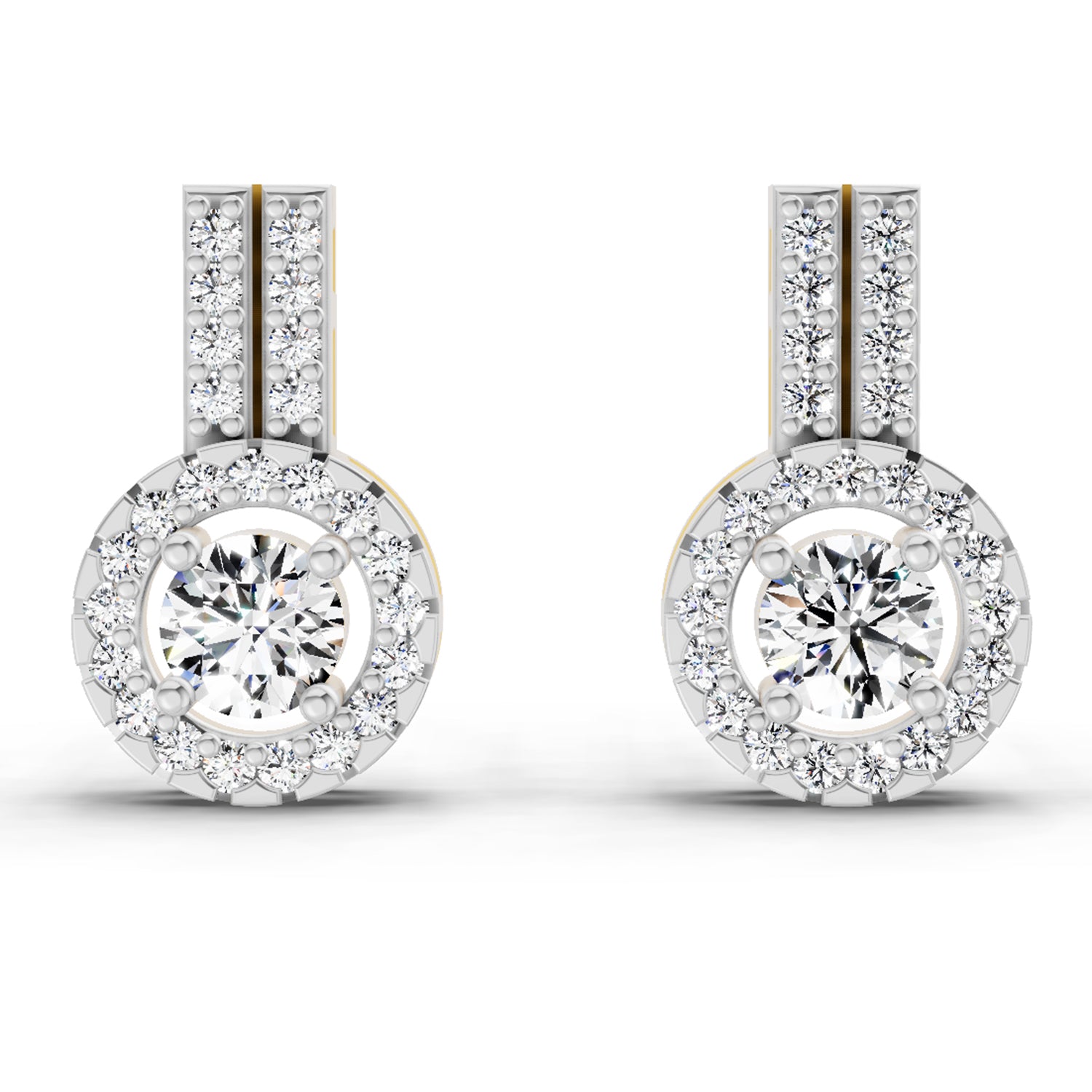 0.88 Carat Solitaire Diamond Stud Earrings 14K