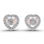 0.58 Carat Halo Diamond Stud Earrings 14K - Rose Gold