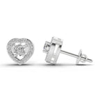 0.58 Carat Halo Diamond Stud Earrings 14K - White Gold