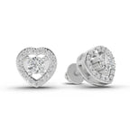 0.58 Carat Halo Diamond Stud Earrings 14K - White Gold