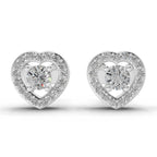 0.58 Carat Halo Diamond Stud Earrings 14K - White Gold