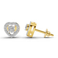 0.58 Carat Halo Diamond Stud Earrings 14K