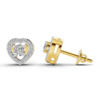 0.58 Carat Halo Diamond Stud Earrings 14K