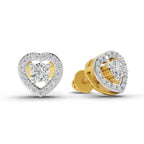 0.58 Carat Halo Diamond Stud Earrings 14K