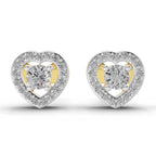 0.58 Carat Halo Diamond Stud Earrings 14K