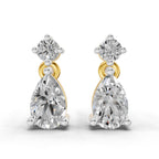 0.89 Carat Pear-Shaped Diamond Drop Stud Earrings 14K