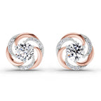 1.76 Carat Round Swirl Earrings 14K - Rose Gold