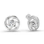 1.76 Carat Round Swirl Earrings 14K - White Gold