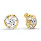1.76 Carat Round Swirl Earrings 14K