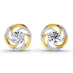 1.76 Carat Round Swirl Earrings 14K