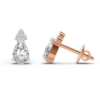 0.75 Carat Pear Stud Earrings 14K - Rose Gold